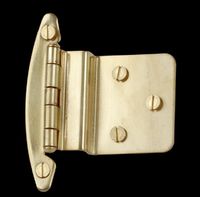 Cabinet Hinges, Bright Solid Brass Offset Cabinet Hinge