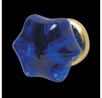 Cabinet Knobs, Blue Glass Hex Cabinet Knob with Brass shank Cabinet Knobs, Blue Glass Hex Cabinet Knob with Brass shank