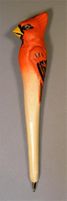Cardinal Hand Carved Wood Pen