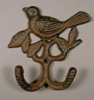 Cast Iron Bird Double Hook