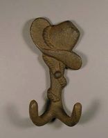 Cast Iron Cowboy Hat Double Hook