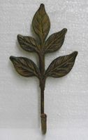 Cast Iron Leaf And Stem Single Hook