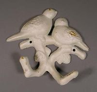 Cast Iron Lovebirds Double Hook