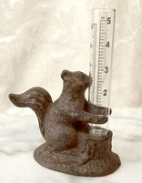 Cast Iron Squirrel Rain Gauge