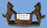 Cast Iron Terrier Dog Business Card Holder