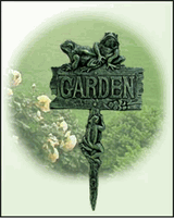 Cast Iron Verdigris Frog Garden Sign