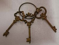 Cast Iron Victorian Skeleton Key, 3 PC Set