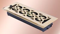 Celtic Design Floor Register, 3" x 10" Solid Cast Brass Brass W/Damper