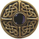 Celtic Jewel / Onyx, Antique Brass