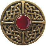 Celtic Jewel / Red Carnelian, Antique Brass