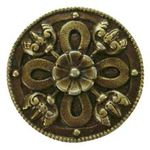 Celtic Shield Cabinet Knob, Antique Brass