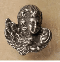 Cherub Cabinet Knob/Pull In Pewter (Wings Left)