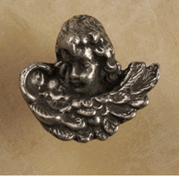 Cherub Cabinet Knob/Pull In Pewter (Wings Right)