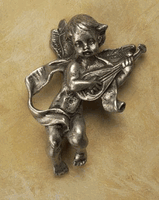 Cherub With Mandolin Pewter Cabinet Knob/Pull