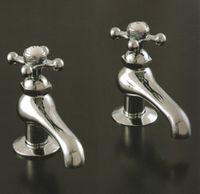Chrome Faucet Set, Hot/Cold Single Tap Lav Faucet