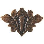 Cicada On Leaves Cabinet Knob, Solid Bronze