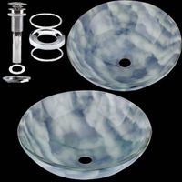 Cirrus Blue/White Glass Vessel Sink