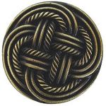 Classic Weave Cabinet Knob, Antique Brass