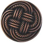 Classic Weave Cabinet Knob, Antique Copper