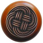 Classic Weave Cherry Cabinet Knob, Antique Copper