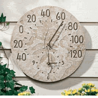 Clocks, Fossil Sumac Thermometer Clock