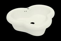 Clover Bone Vitreous China Over Counter Vessel Sink