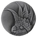 Cockatoo Cabinet Knob, Antique Pewter, Facing Right