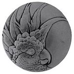 Cockatoo Cabinet Knob, Brilliant Pewter, Facing Left