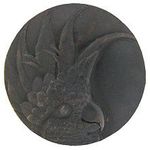 Cockatoo Cabinet Knob, Dark Brass, Facing Left