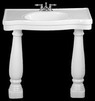 Console Sinks, Bella Epoque Deluxe 2 Roman Leg White Console Sink (4" Spread)