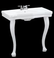 Console Sinks, Bella Epoque French Provincial 2 Leg White Console Sink