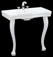 Console Sinks, Bella Epoque French Provincial 2 Leg White Console Sink