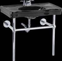 Console Sinks, Black Bistro I Vitreous China Sink With Chrome Frame