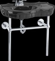 Console Sinks, Black Bistro II Vitreous China Sink With Chrome Frame