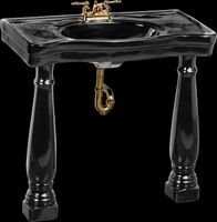 Console Sinks, Black Ebony Roman Vitreous China Console Sink