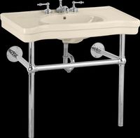 Console Sinks, Bone Bistro I Vitreous China Sink With Chrome Frame