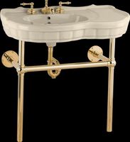 Console Sinks, Bone Bistro II Vitreous China Sink With Brass Frame