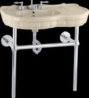 Console Sinks, Bone Bistro II Vitreous China Sink With Chrome Frame