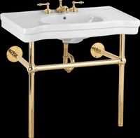 Console Sinks, White Bistro I Vitreous China Sink With Brass Frame
