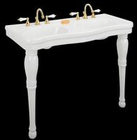Console Sinks, White Vitreous China, Belle Epoque Double Vanity Sink