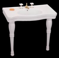 Console Sinks, White Vitreous China, Belle Epoque Vanity Sink