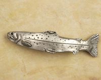 Convex Trout Pewter Cabinet Pull (Left Face)