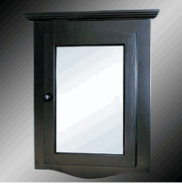Corner Medicine Cabinet With Mirror, Black Painted Finish