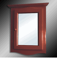 Corner Medicine Cabinet With Mirror, Cherry Stain Finish