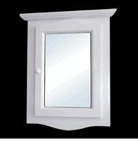 Corner Medicine Cabinet With Mirror, White Painted Finish