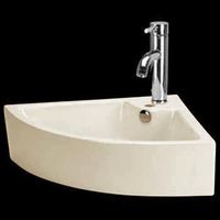 Corner Sinks, Bone Vitreous China, Angle Countertop Corner Sink