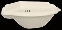Corner Sinks, Bone Vitreous China Capital Corner Wall Sink