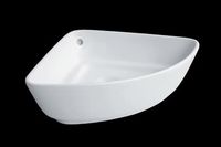 Corner Sinks, Ottowa White Vitreous China Countertop Corner Vessel Sink