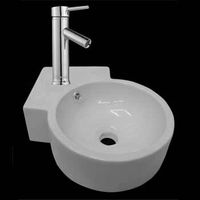 Corner Sinks, Petite White Vitreous China, Mini Corner Countertop Sink