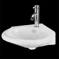 Corner Sinks, White Vitreous China Vincent Wall Sink